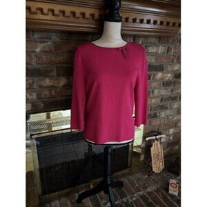 Koret Thin Pink Sweater 3/4 Sleeves Size Large